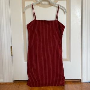 Forever 21 Red Pinstripe Dress